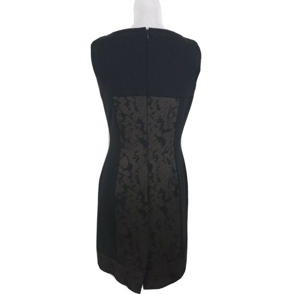 TAHARI ASL ~Woman Size 4Petite~Black/Gold Lined Sheath Formal Dress Fully Lined - Picture 5 of 12